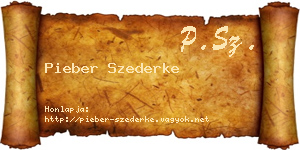 Pieber Szederke névjegykártya